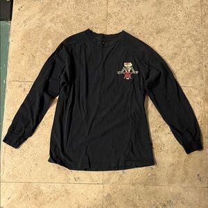 Obey Black Long Sleeve Tee with Red Graphic